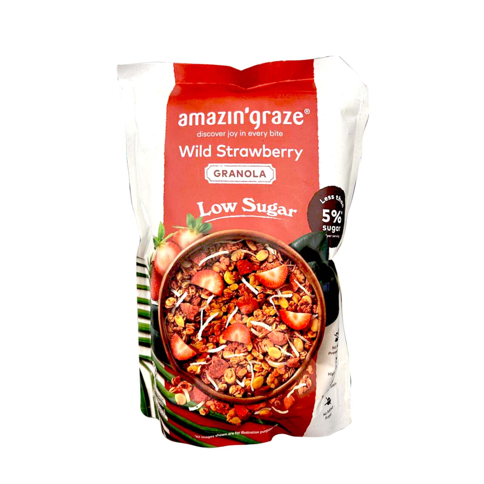 Amazin Graze Low Sugar Wild Strawberry Granola 250g - Image 2