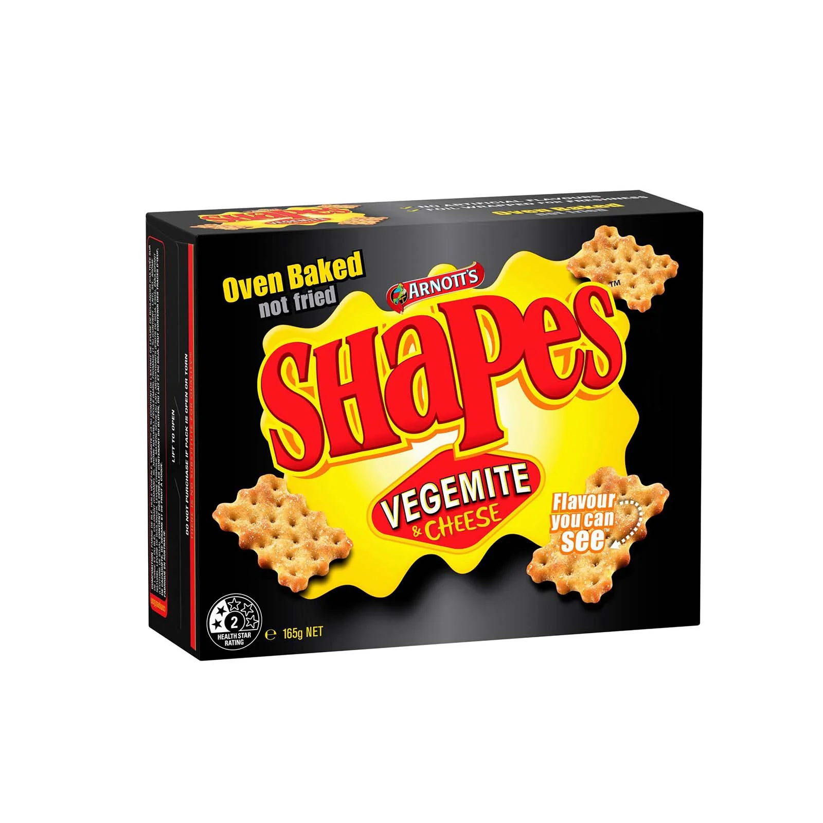 Arnotts Shapes Biscuits Vegemite and Cheese Flavour 165g - Image 2