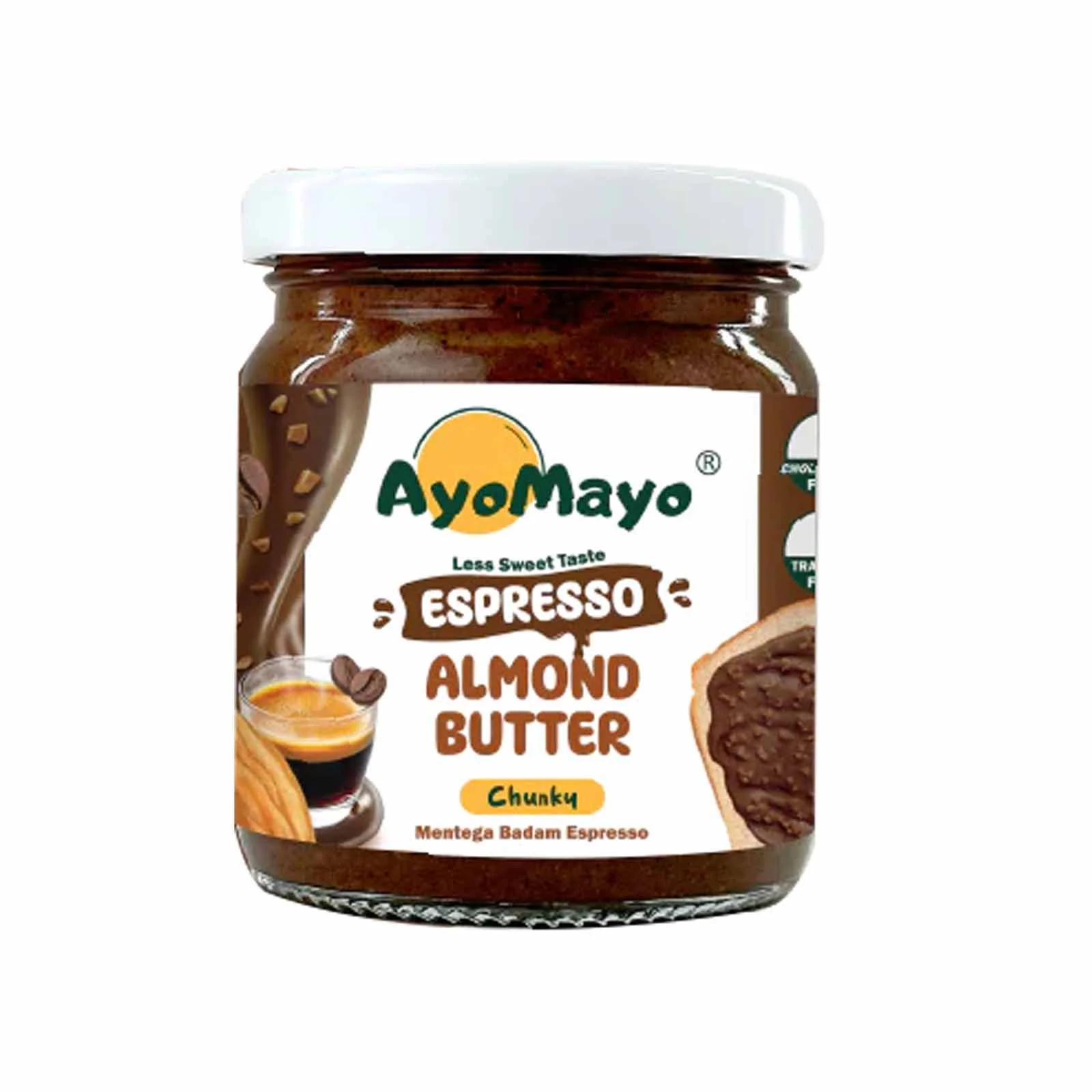 Ayomayo Espresso Almond Butter (Chunky) 180g - Image 2