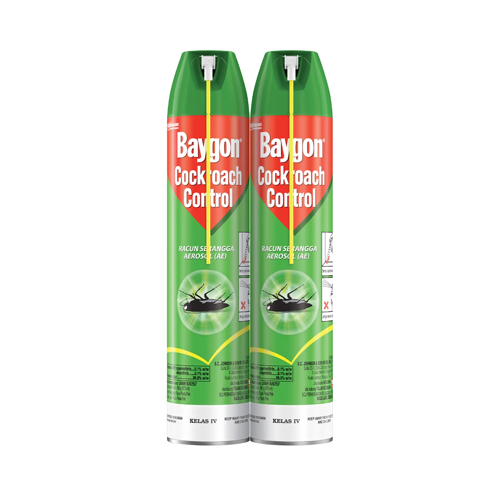Baygon Cockroach Control Aerosol 570ml x 2 - Image 2