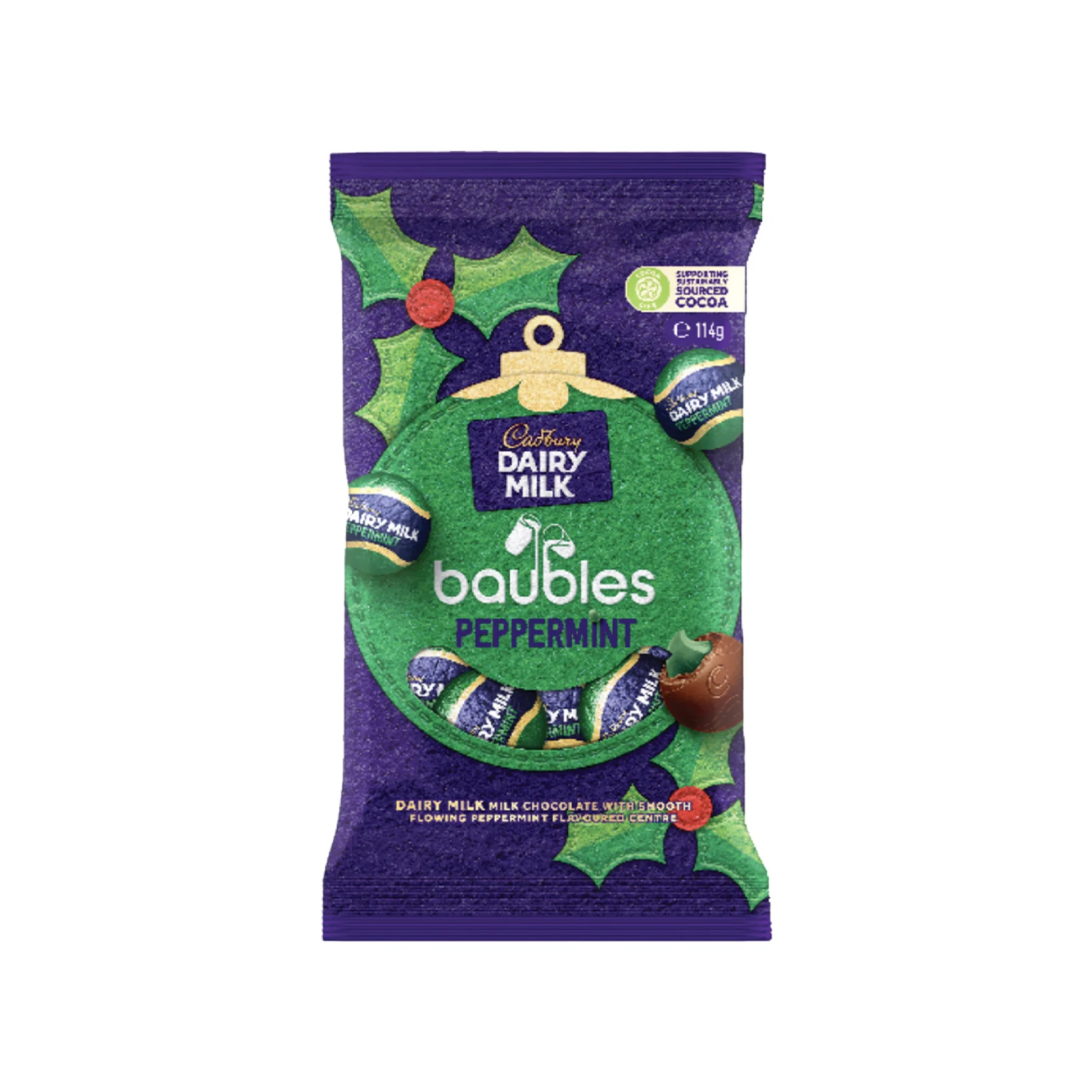 Cadbury Dairy Milk Peppermint Baubles 114g