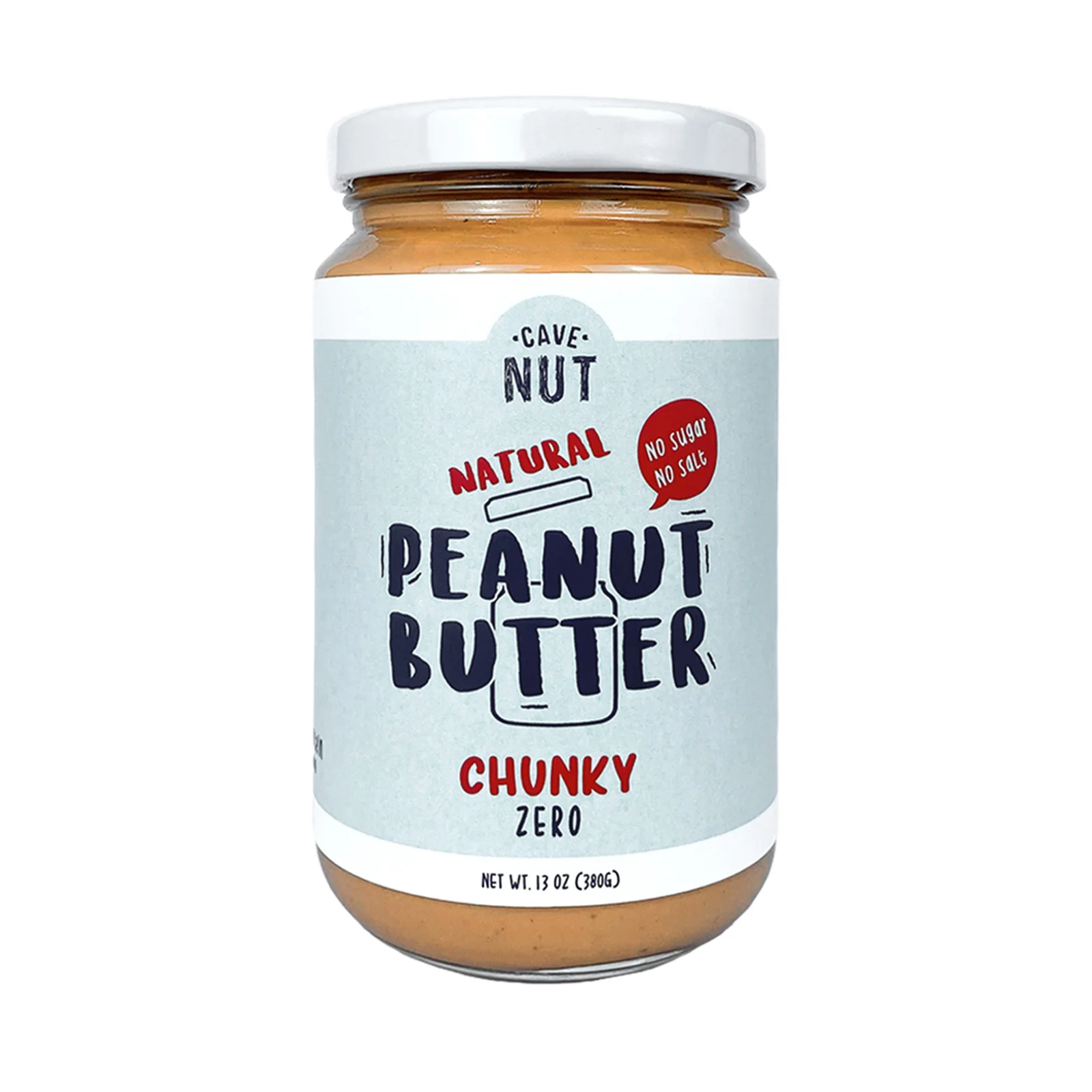 Cave Nut Peanut Butter Spread Chunky Zero 380g - Image 2