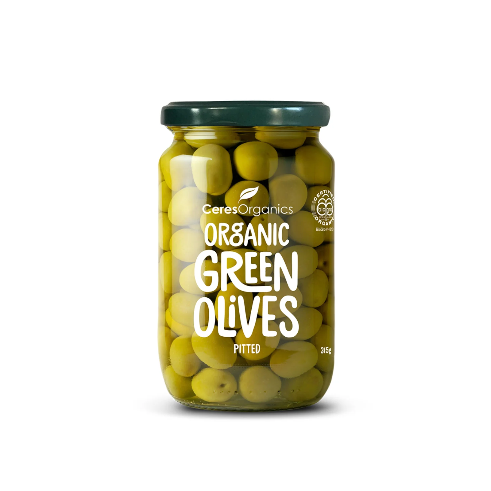Ceres Organic Greens Olives (Pitted) 315g - Image 2