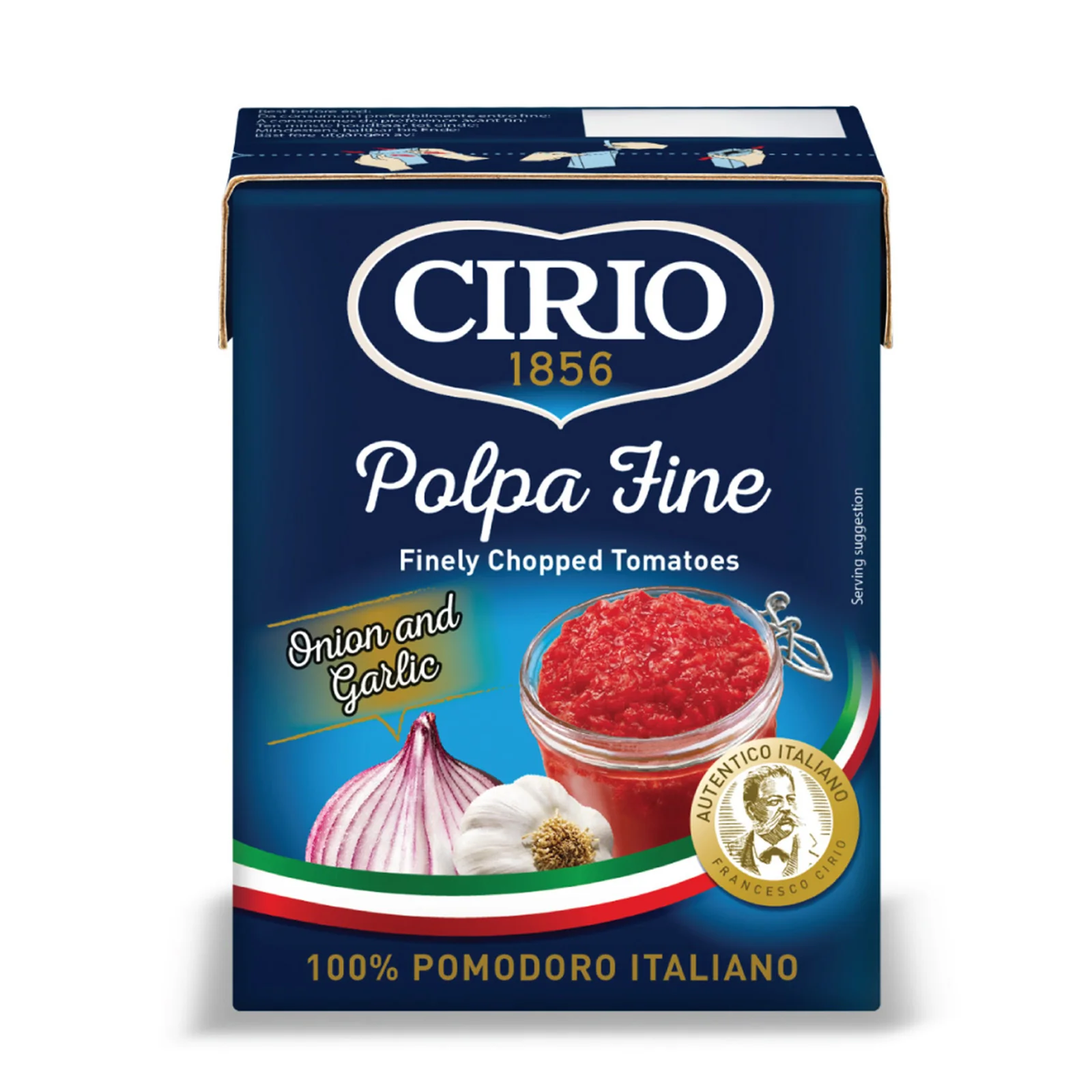 Cirio Polpa Fine Chopped Tomato Onion Garlic 390g - Image 2