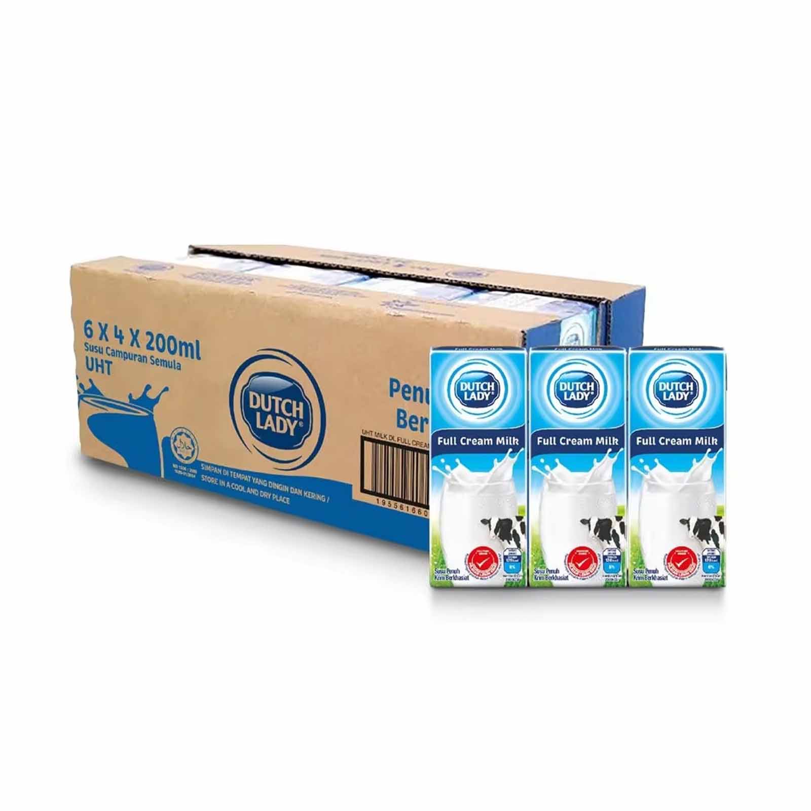 Dutch Lady UHT Full Cream Milk 200ml x 6 - Image 3
