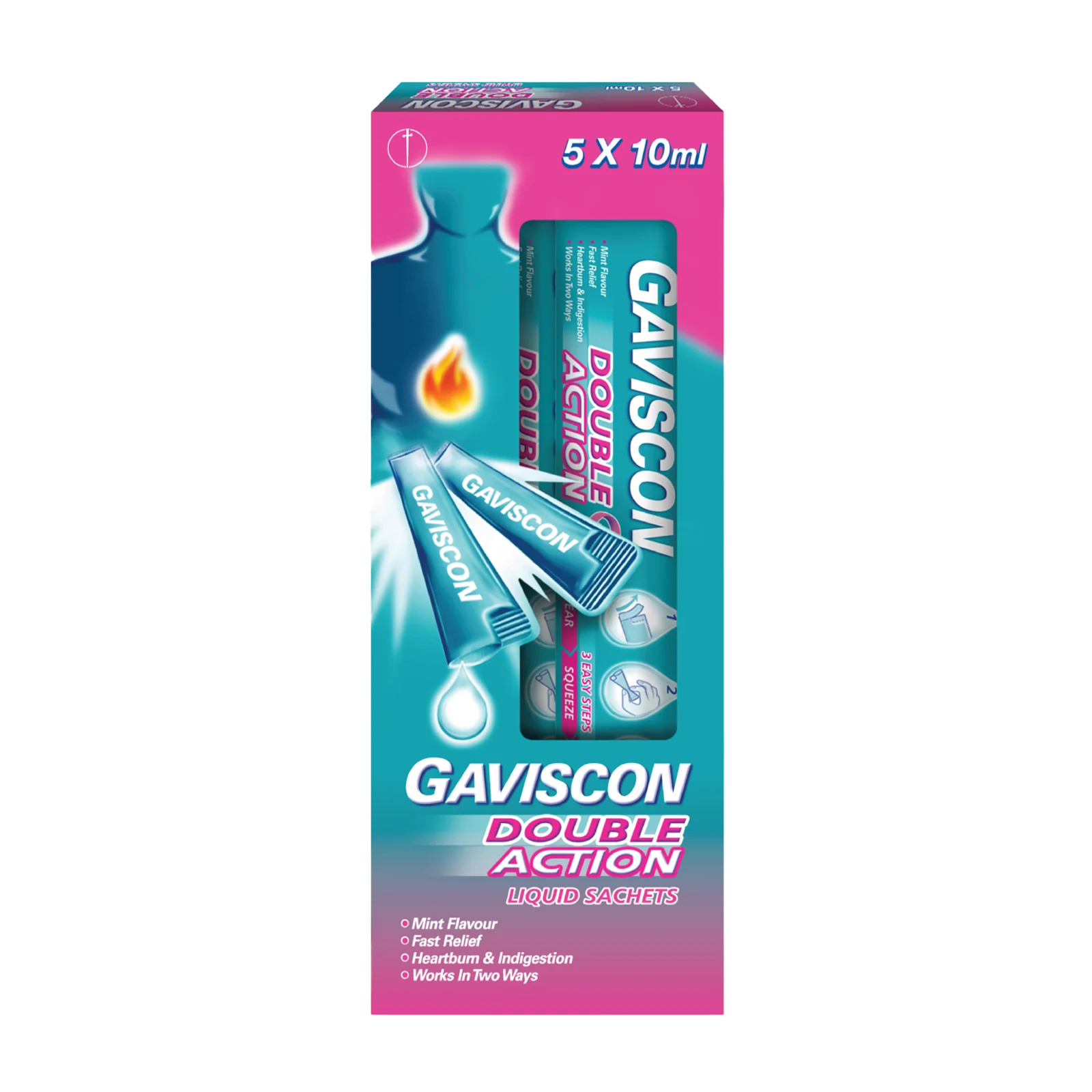 Gaviscon Double Action Liquid Sachet 10ml - Image 2