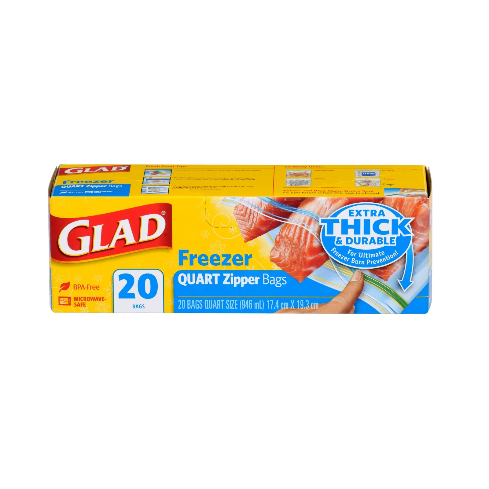 Glad Freezer Quart Zipper Bags (Small) 20pcs/pack - Image 2