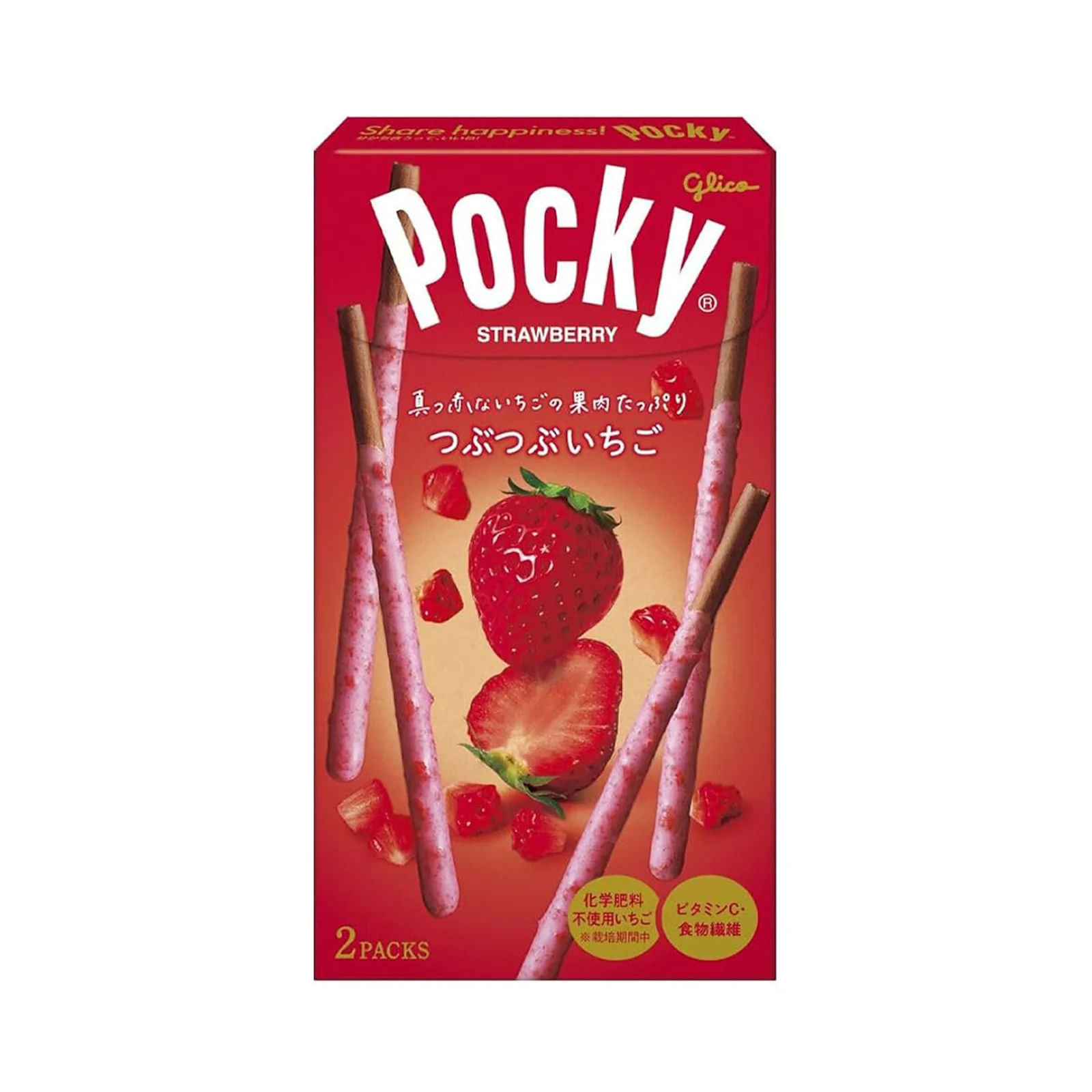 Glico Heart Shaped Strawberry Pocky Biscuit Snack 57.6g