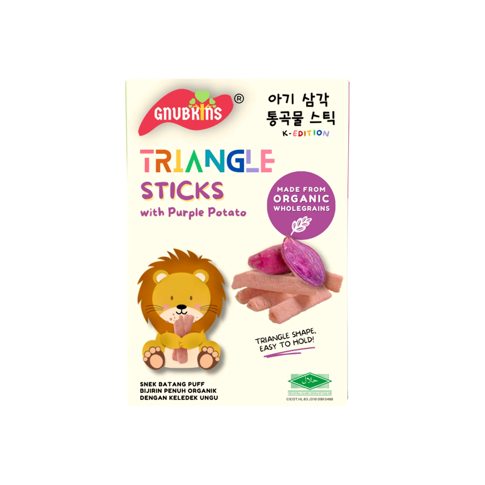 Gnubkins Oraganic Triangle Sticks with Purple Potato 32g