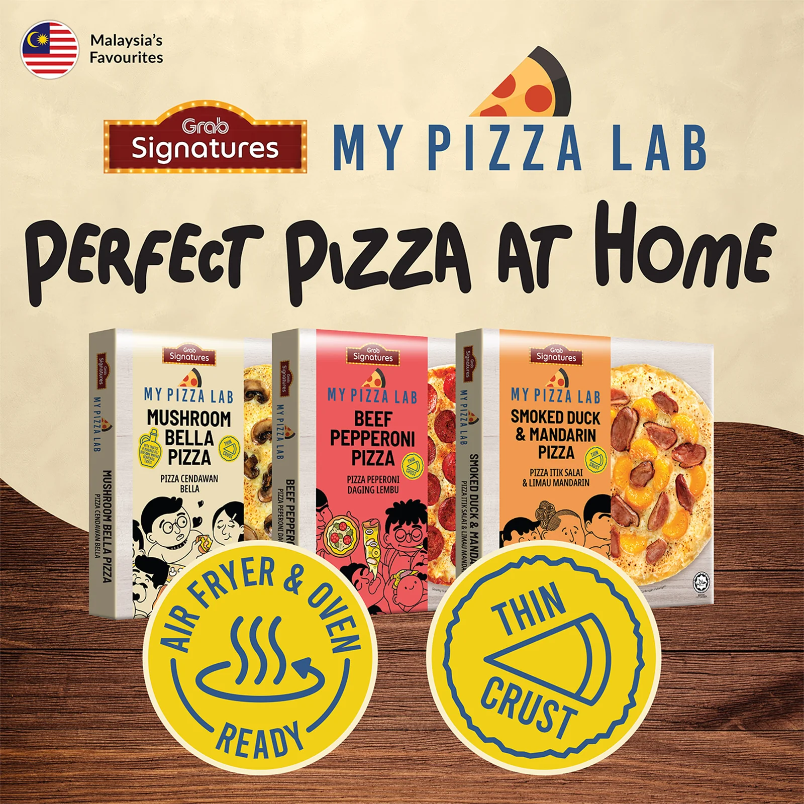 Grab Signatures My Pizza Lab Smoked Duck & Mandarin Pizza 310g - Image 2