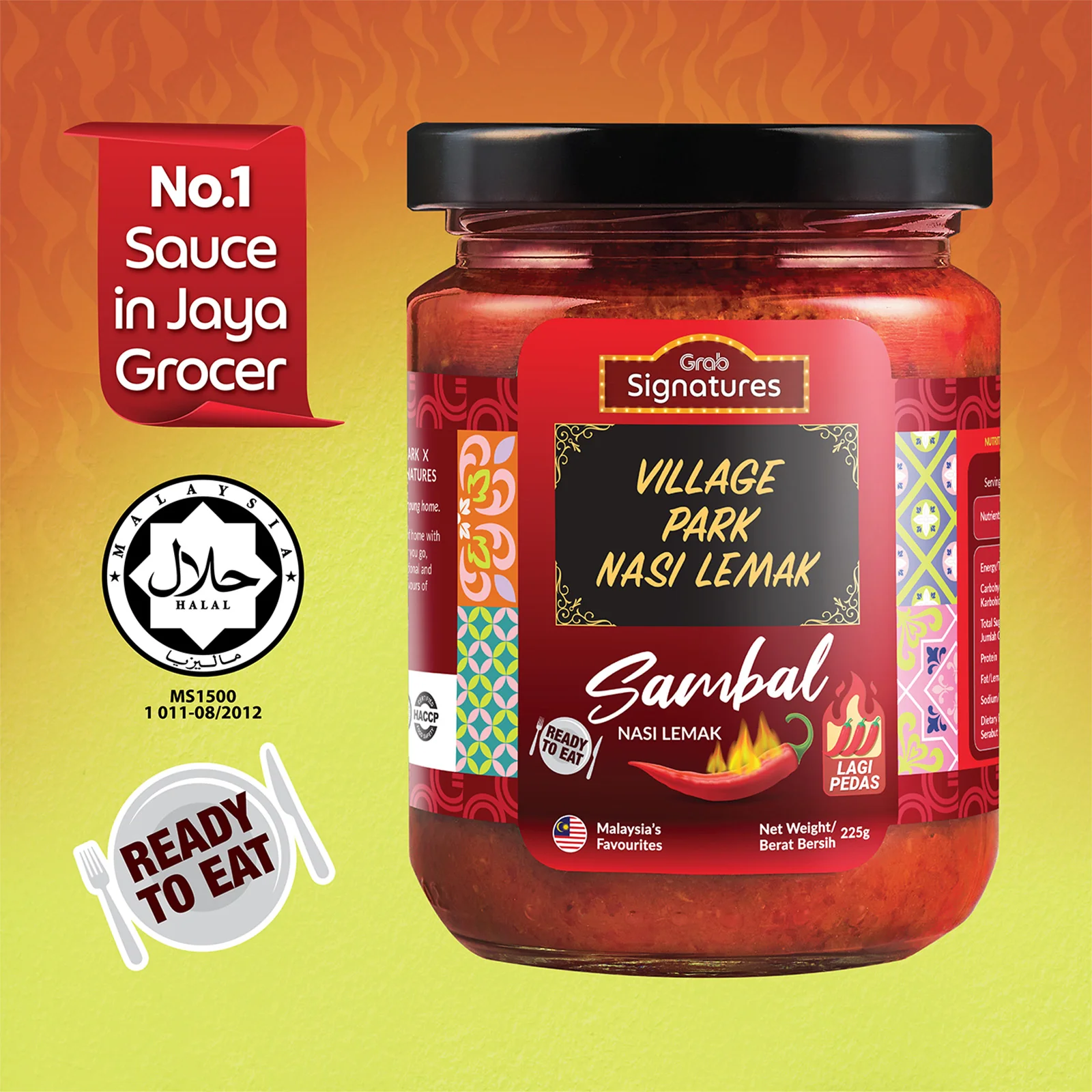 Grab Signatures Village Park Nasi Lemak Lagi Pedas Sambal Jar 225g - Image 2