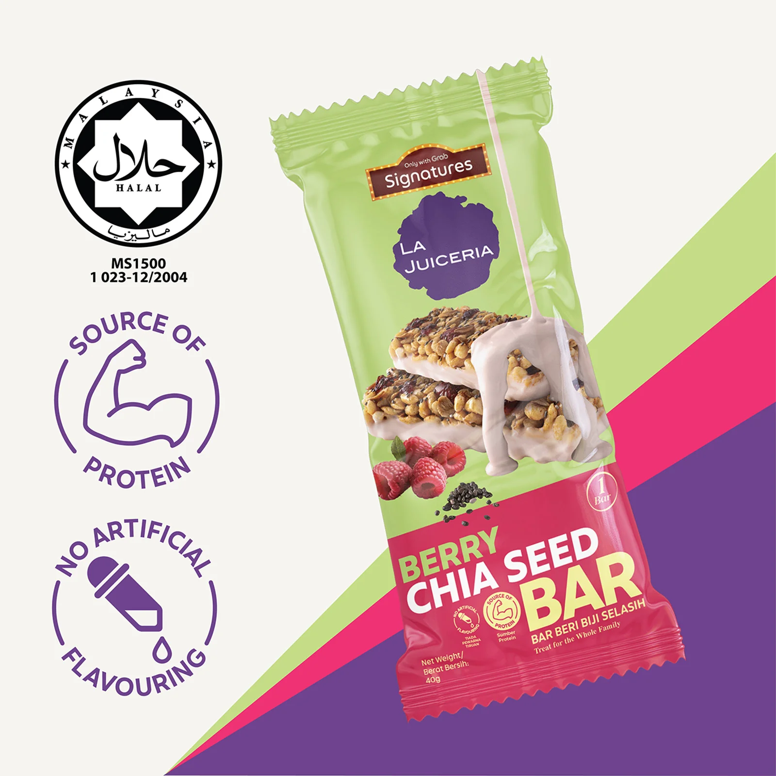 Grab Signatures La Juiceria Berry Chia Seed Bar 40g - Image 3