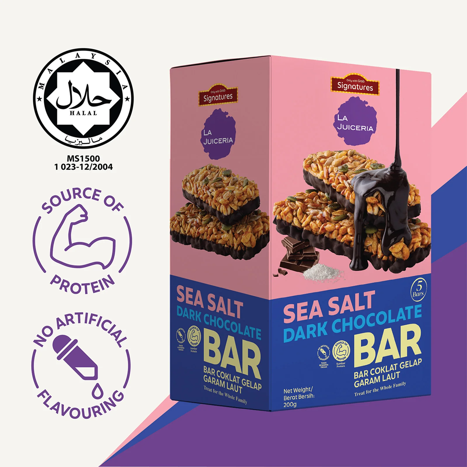 Grab Signatures La Juiceria Sea Salt Dark Chocolate Bar 40g - Image 4
