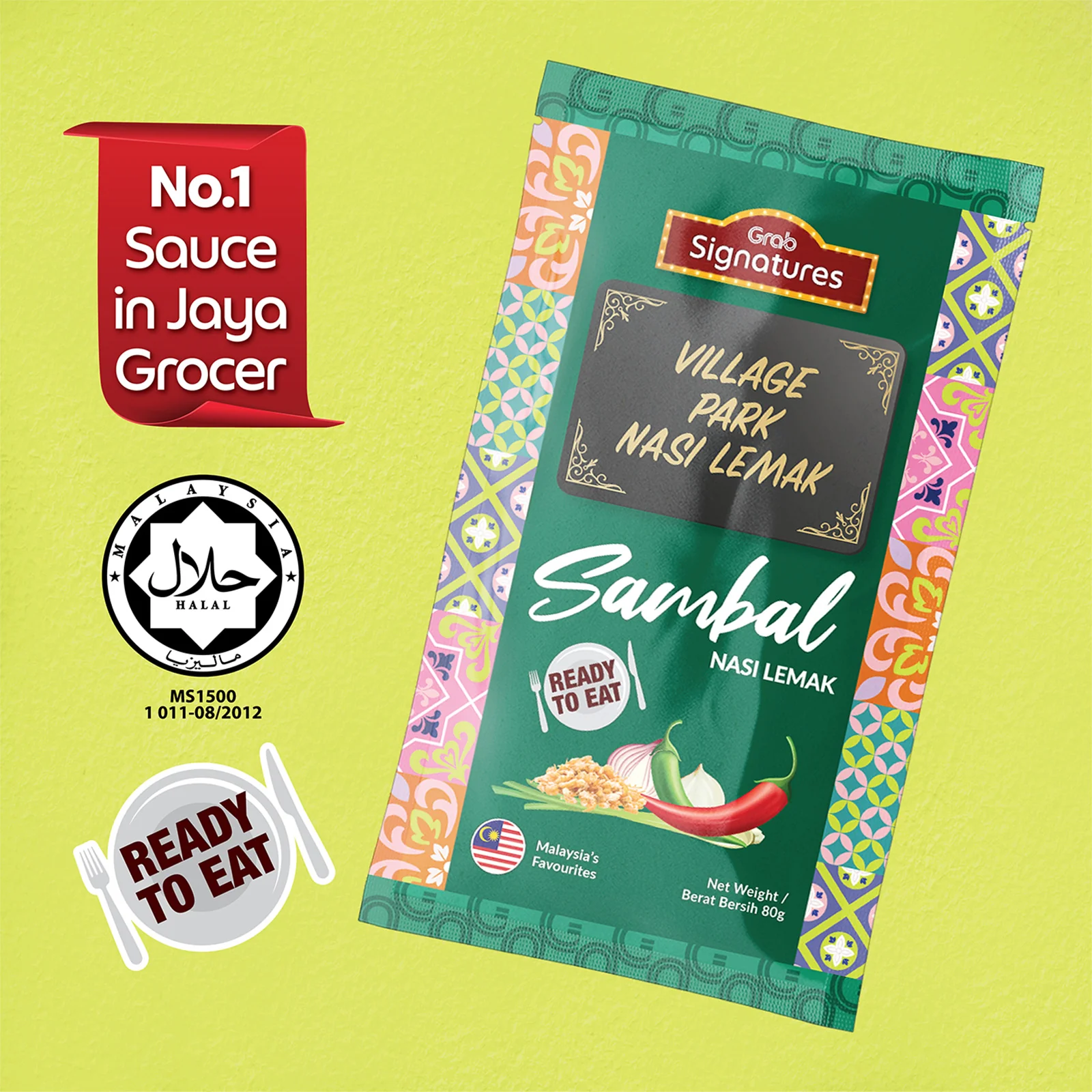 Grab Signatures Village Park Nasi Lemak Original Sambal Sachet 80g - Image 2