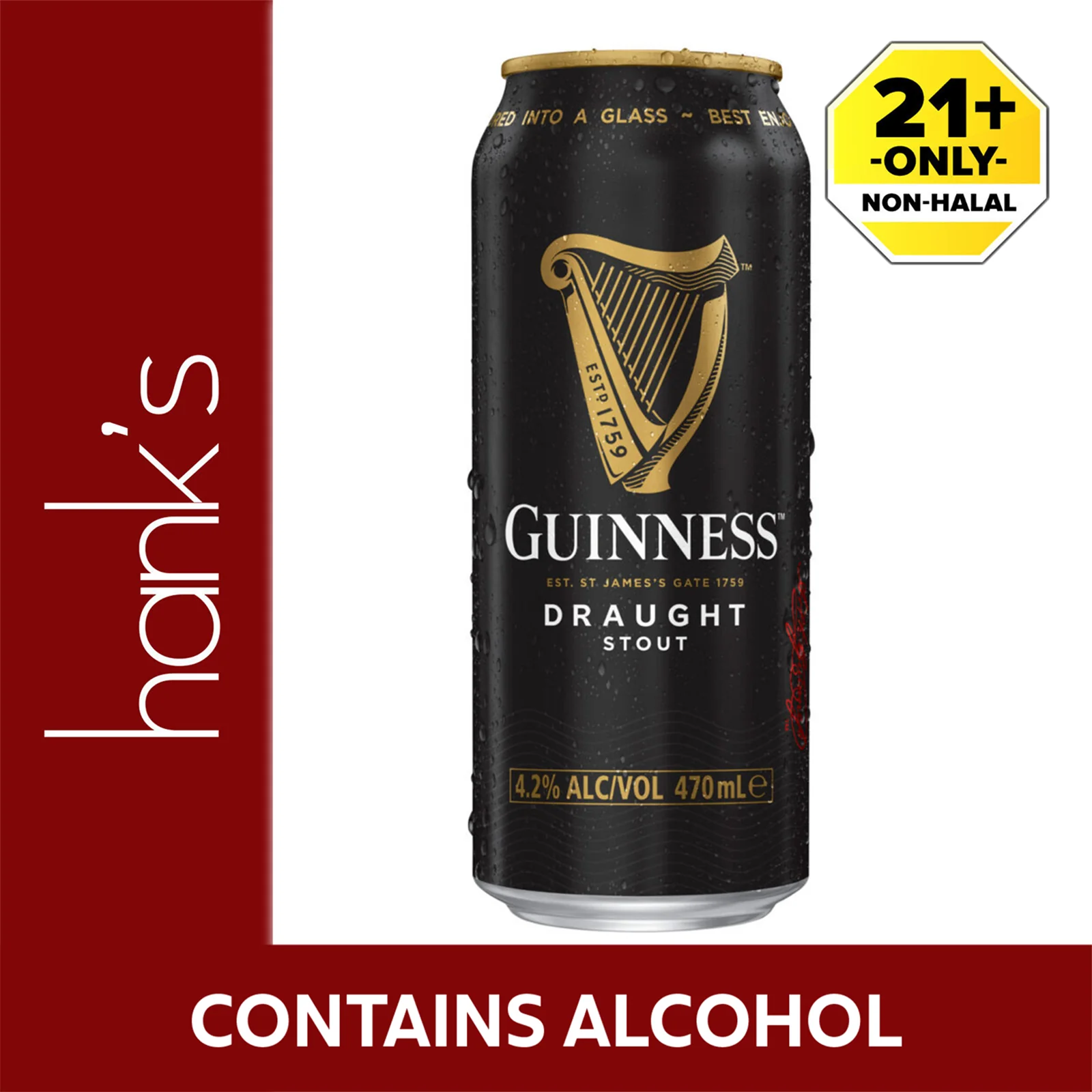 Guinness Draught (Can) 470ml - Image 2