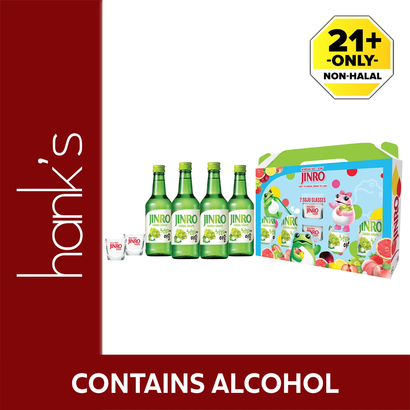 Jinro Greengrape Gift Pack 360ml x 4 - Image 2