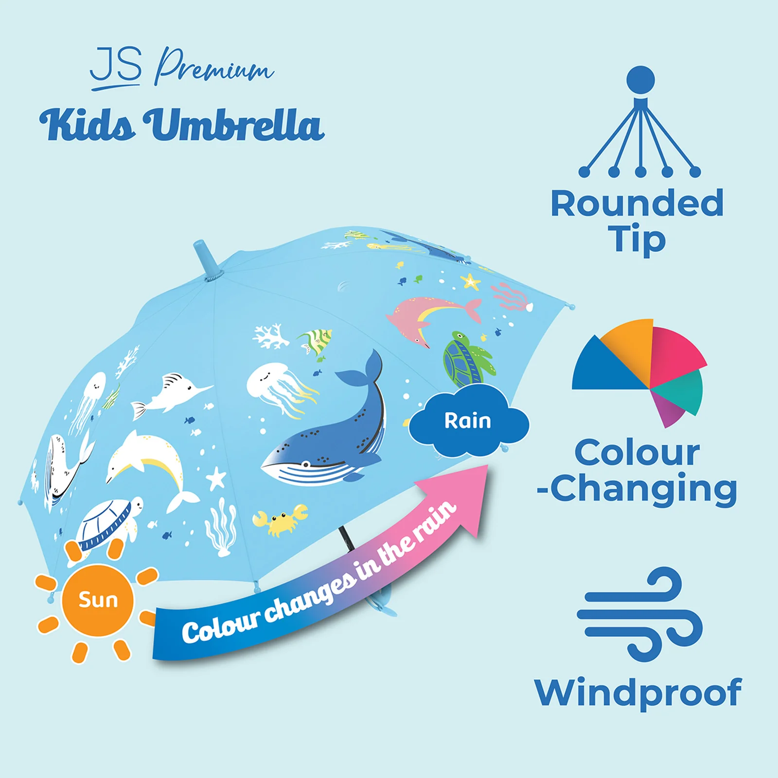 JS Premium Kids Umbrella Under the Ocean 1unit