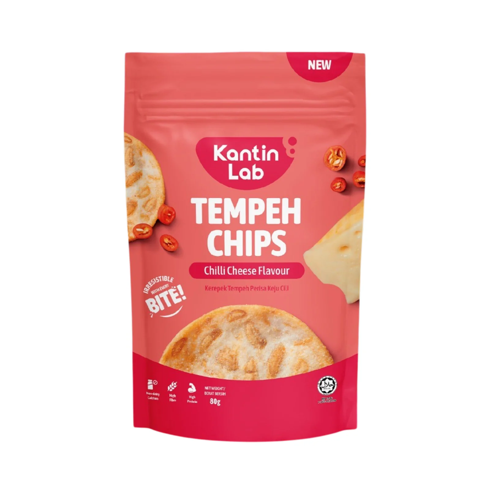 Kantin Lab Chili Cheese Flavoured Tempeh Chip 80g