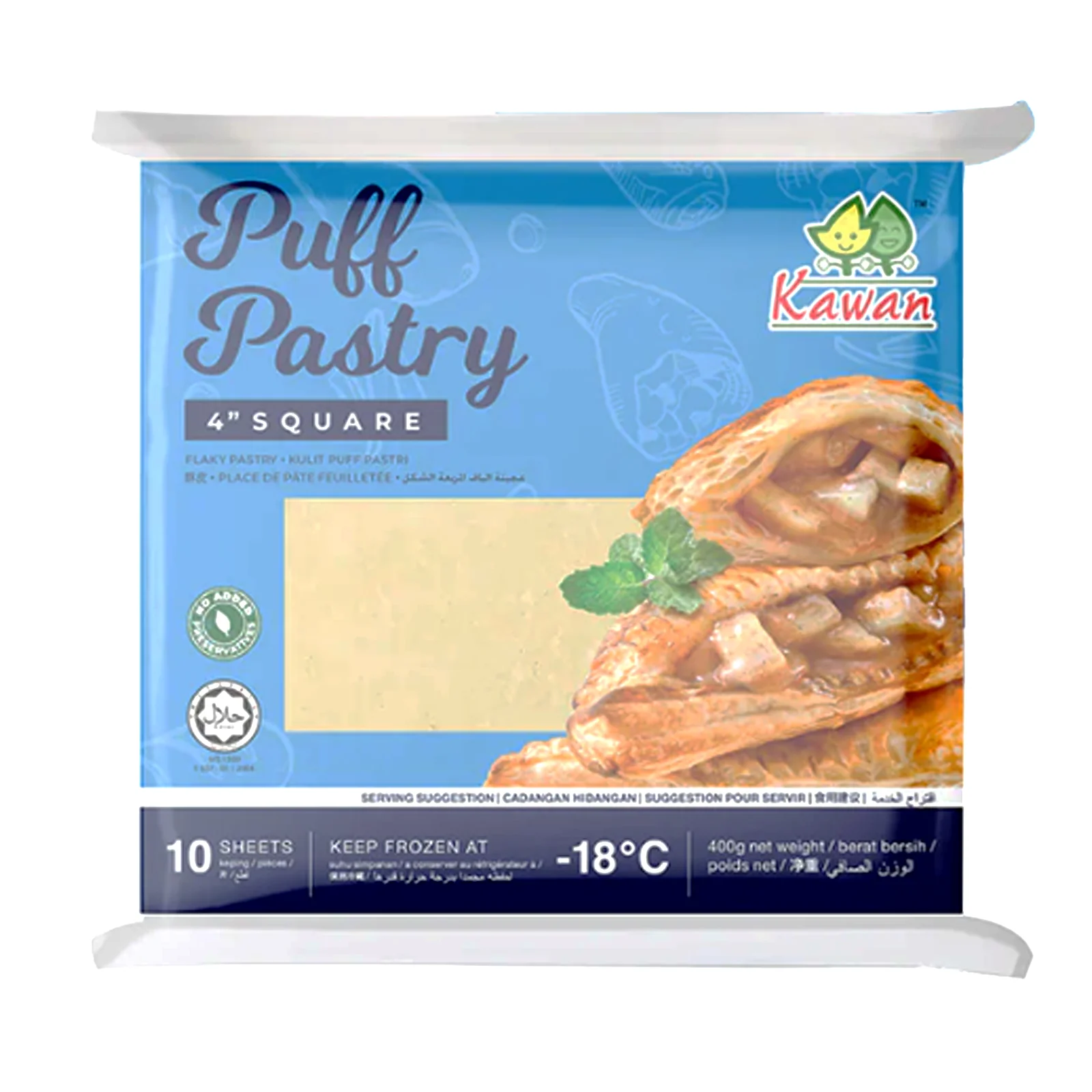 Kawan Brand Puff Pastry Square 40g x 10 - Image 2