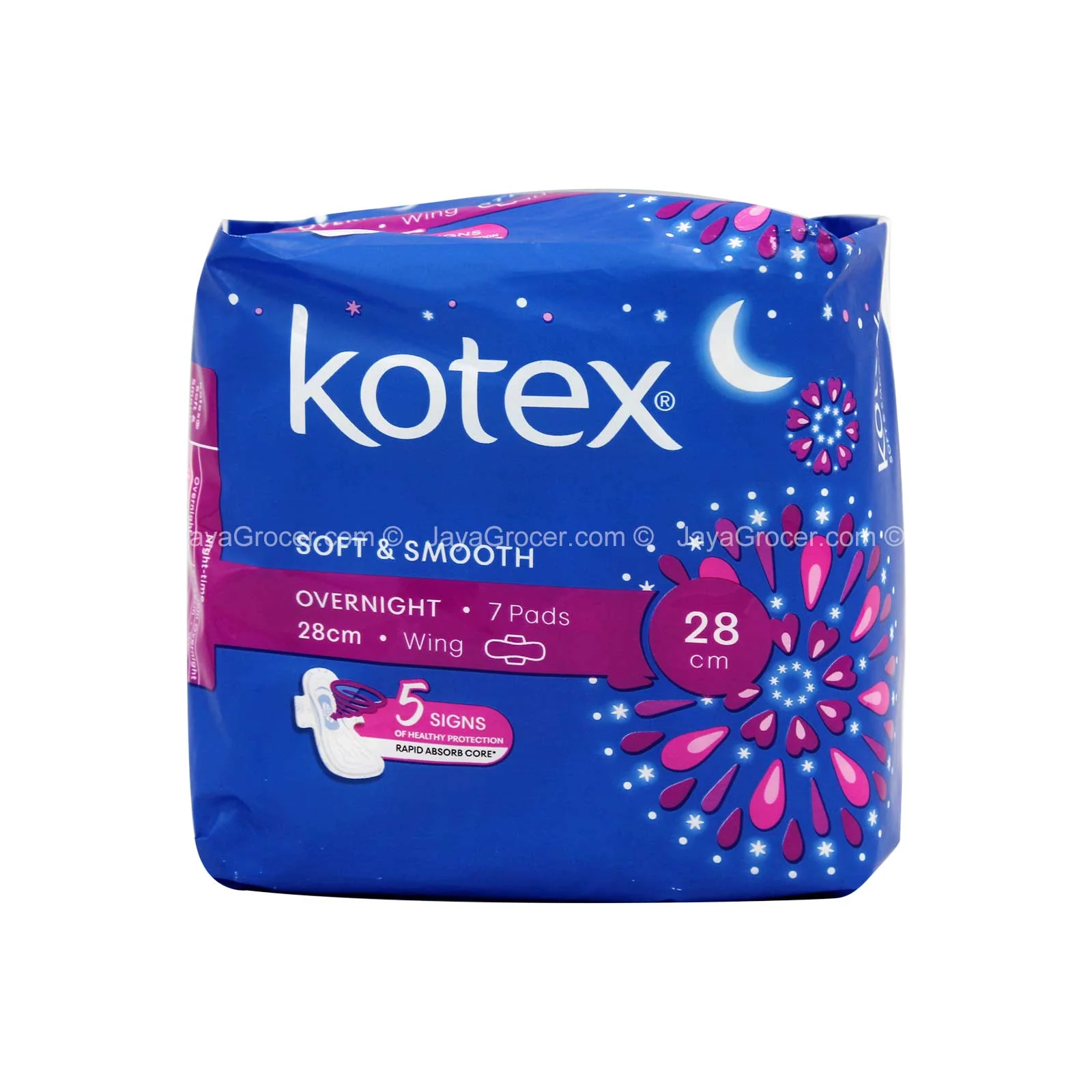 Kotex Soft and Smooth Overnight Wing Pad 28cm x 7