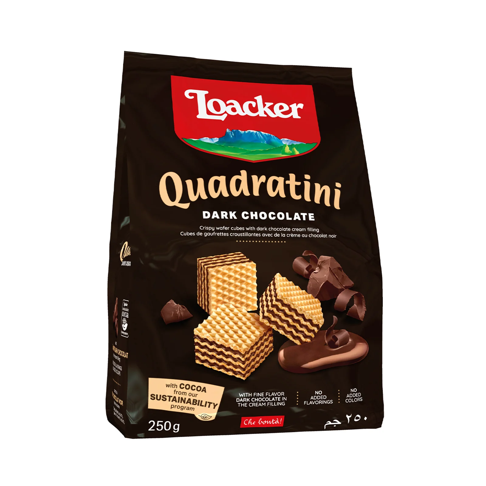 Loacker Quadratini Dark Chocolate Wafer Cookies 250g - Image 2