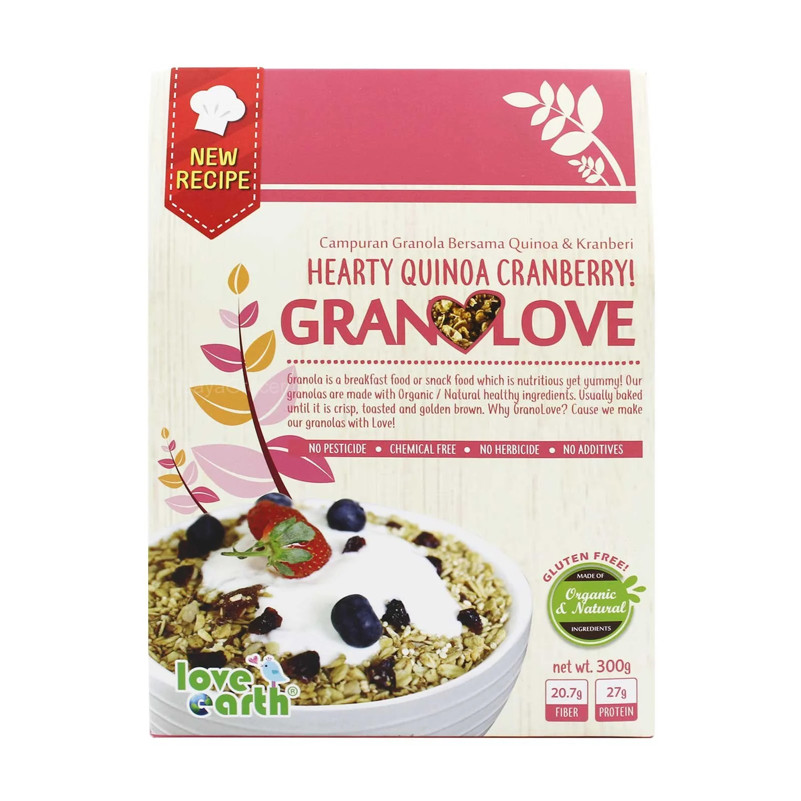 Love Earth Hearty Quinoa Cranberry Granolove 300g