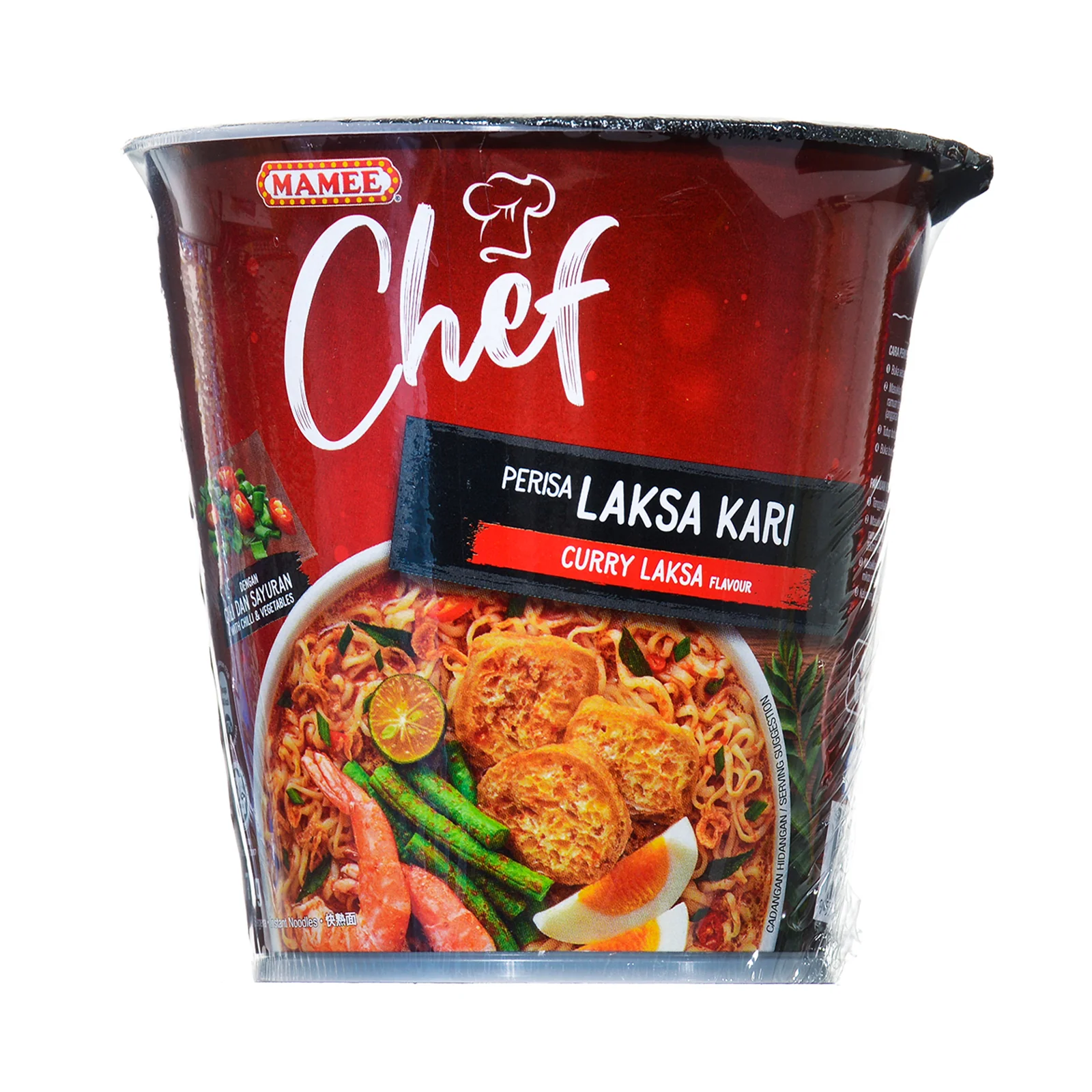 Mamee Chef Curry Laksa Flavour Instant Noodle Cup 72g - Image 2