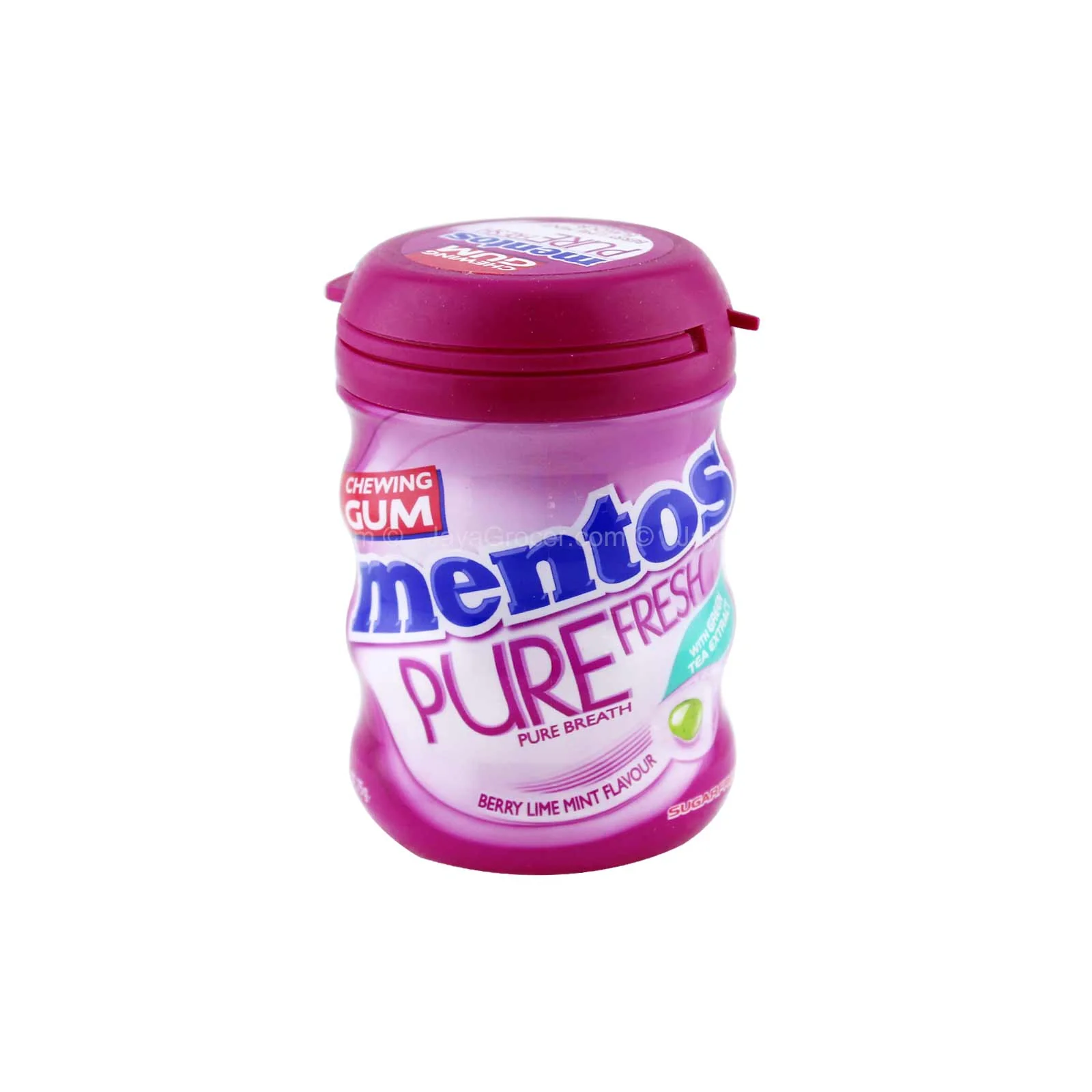 Mentos Pure Fresh Pure Breath Berry Lime Mint Sugar Free Chewing Gum with Green Tea 57g - Image 2