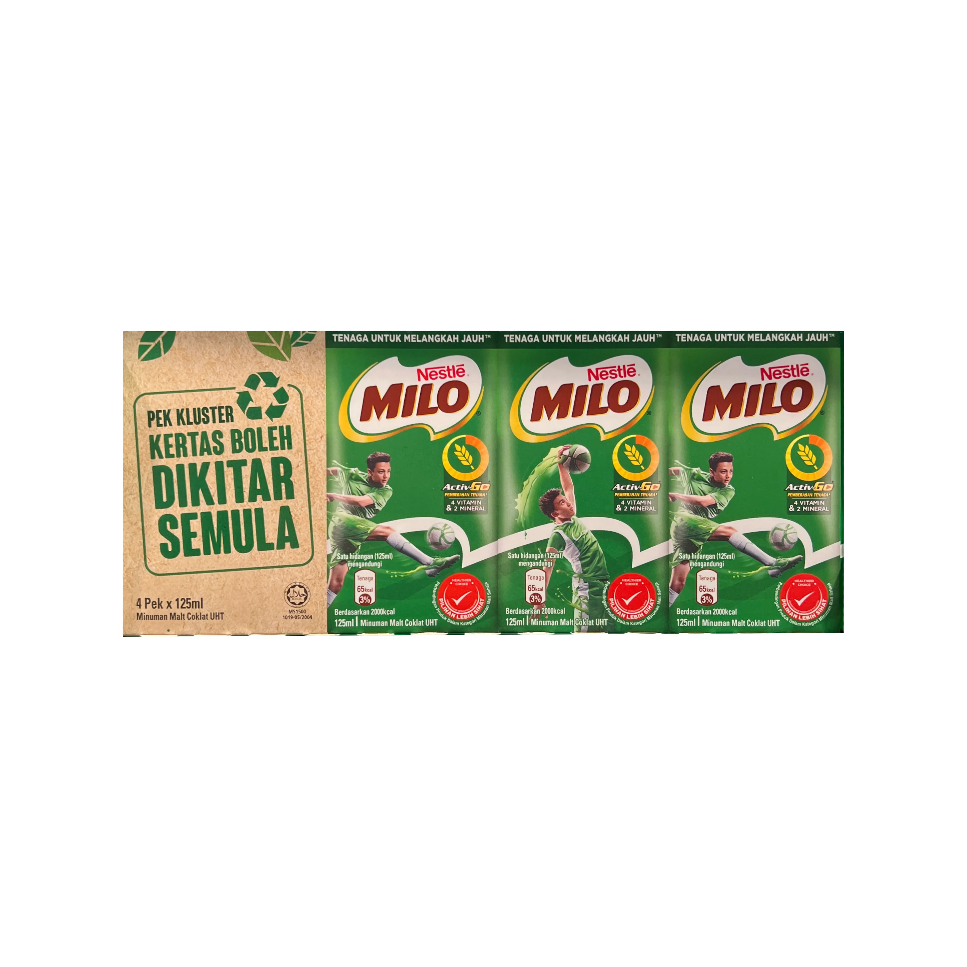 Milo Activ-Go Ready-to-Drink Chocolate Malt Drink 125ml x 4 - Image 2