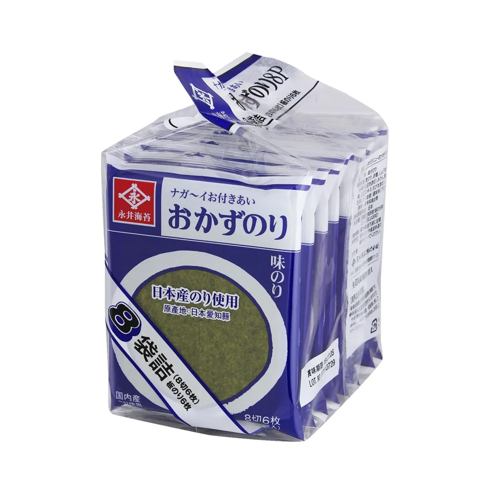 Nagai Nori New Okazu (Dried Seaweed) 8pcs/pack - Image 2