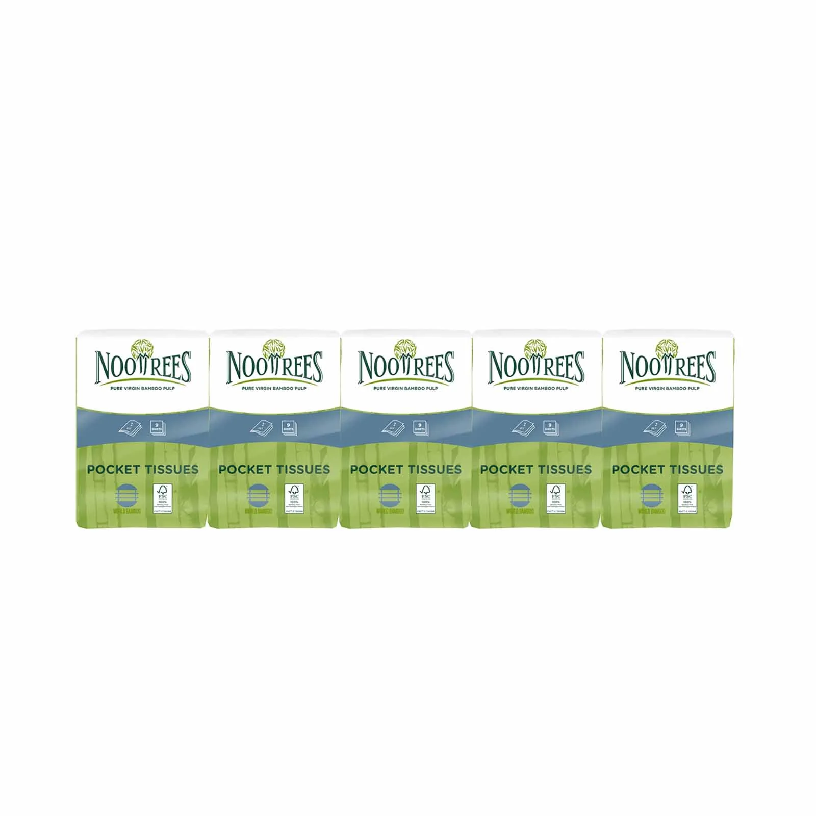 NooTrees Bamboo Hanky Pocket Tissue 2ply 9pcs x 10