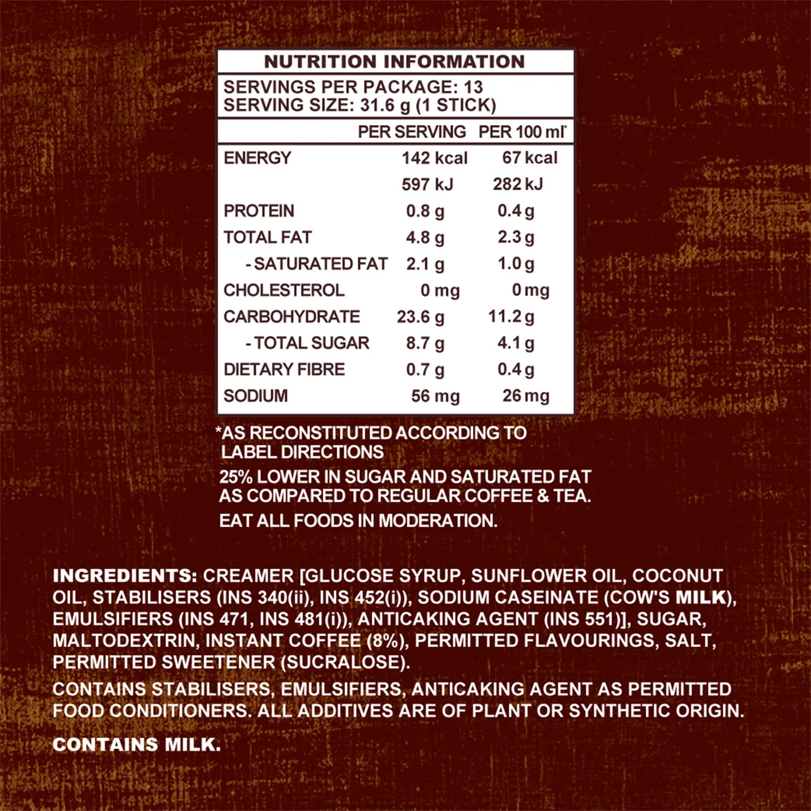 Old Town Coconut Flavoured Instant 3in1 Premix White Coffee 20g x 13 - Image 2