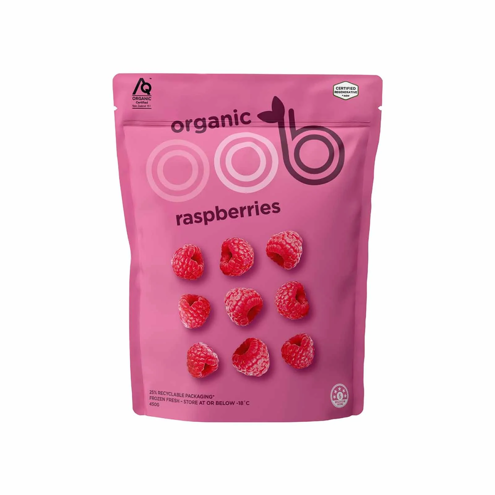 OOB Frozen Organic Raspberries 450g - Image 2