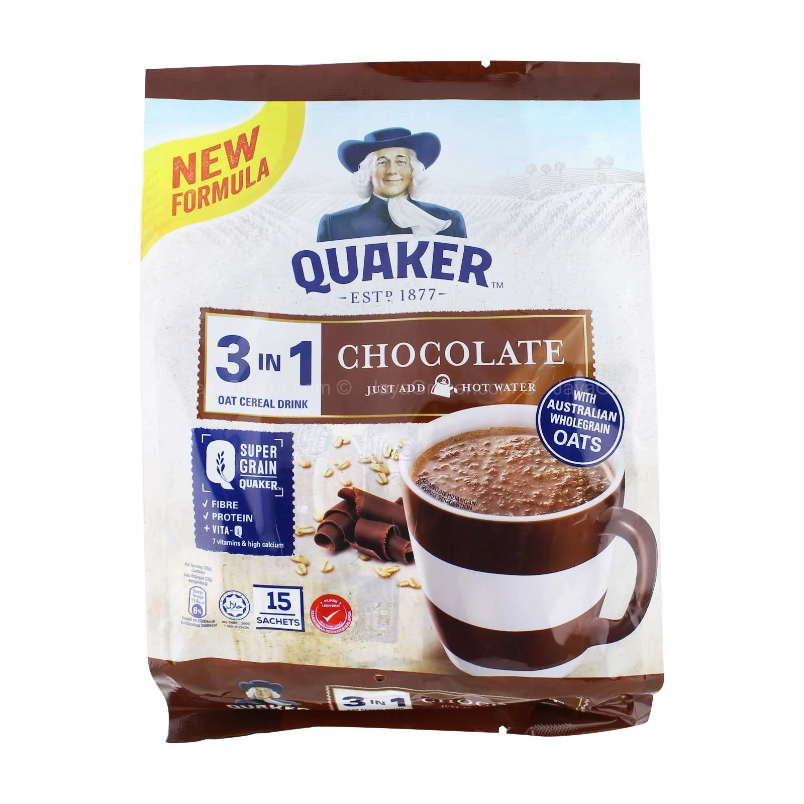 Quaker 3 in 1 Vital Chocolate Cereal Drink 28g x 15 - Image 2