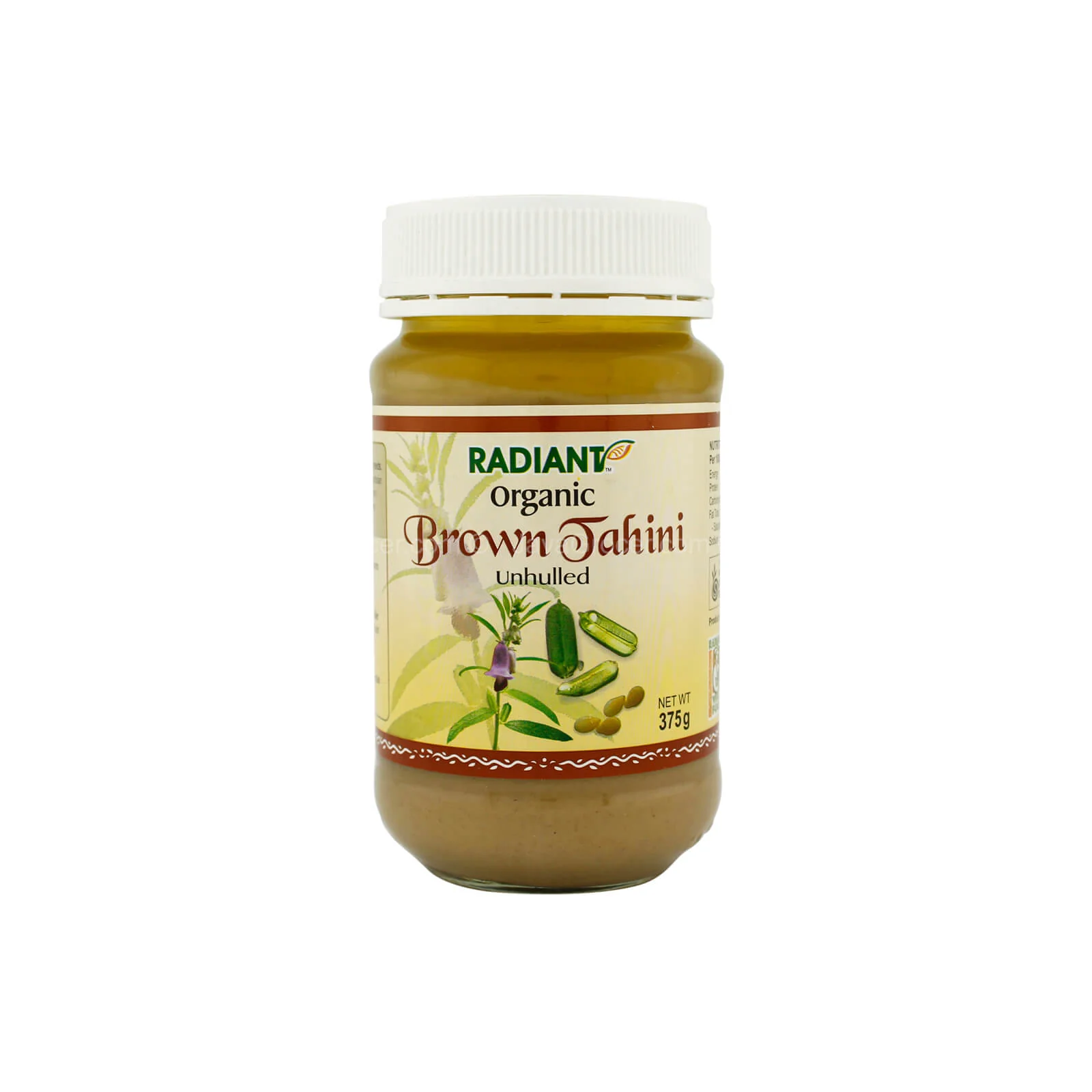 Radiant Organic Brown Tahini Unhulled 375g - Image 2