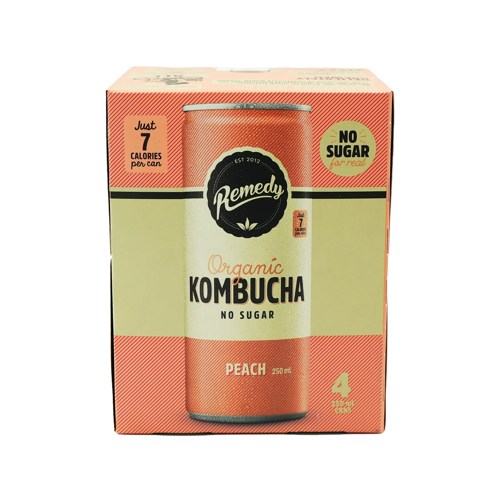 Remedy Organic Kombucha Peach Drink Can 250ml - Image 2