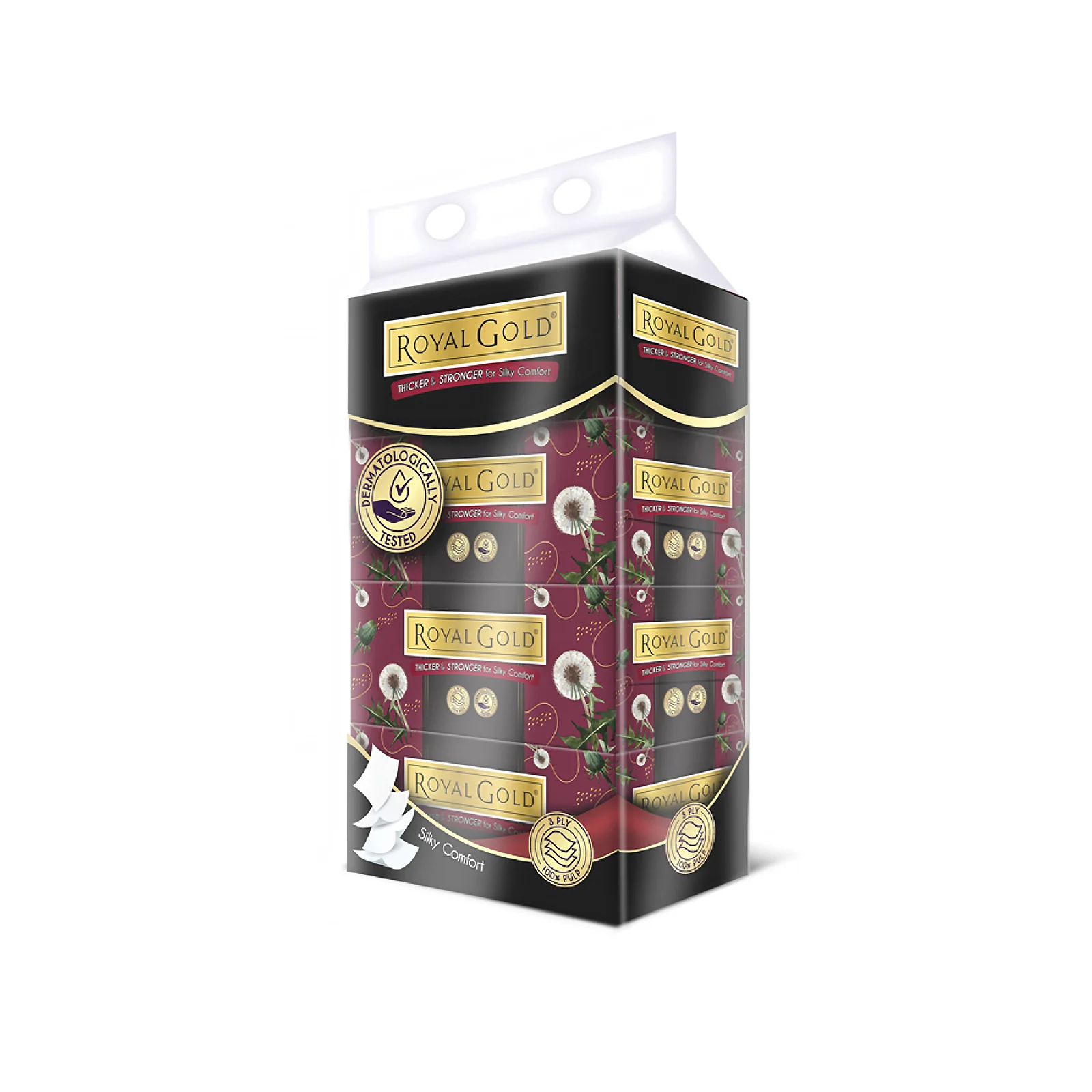 Royal Gold Luxurious White Facial Tissue 3ply 110pcs x 4 - Image 2