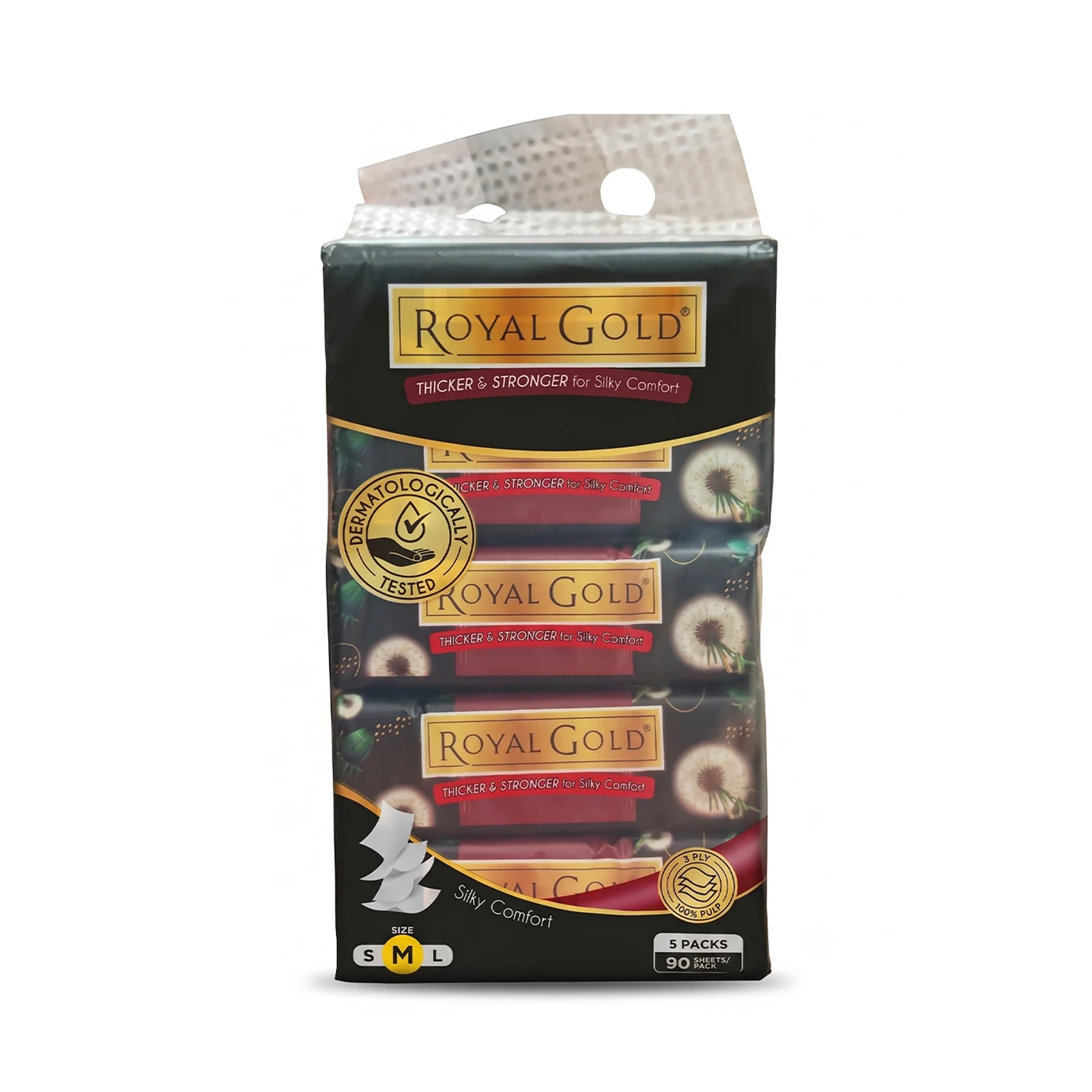 Royal Gold Luxurious White Travel Pack 3ply 90pcs x 5 - Image 2