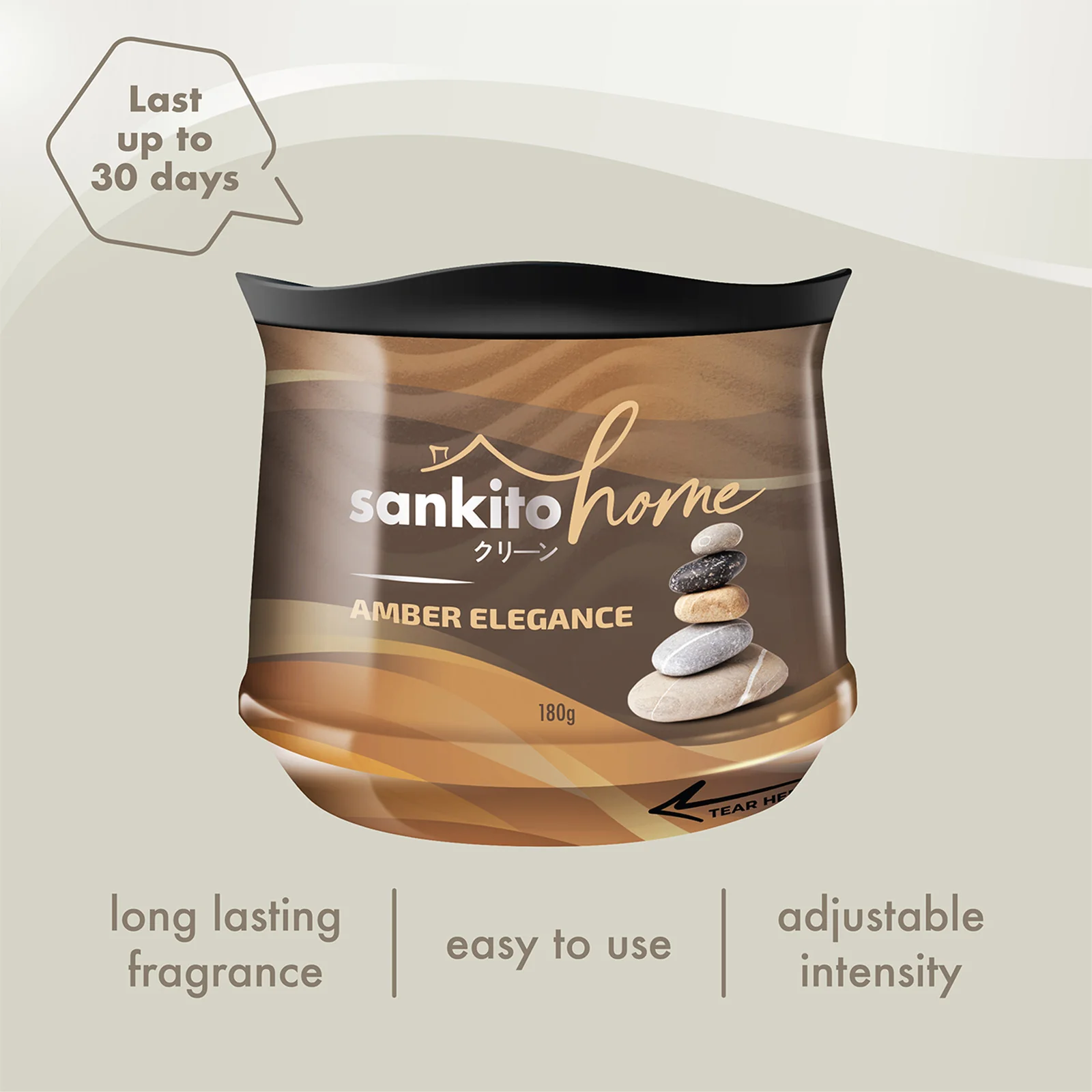 Sankito Home Air Freshener Gel Amber Elegance 180g - Image 2