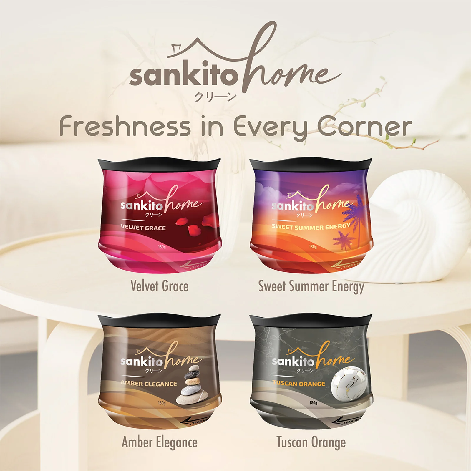 Sankito Home Air Freshener Gel Amber Elegance 180g - Image 3