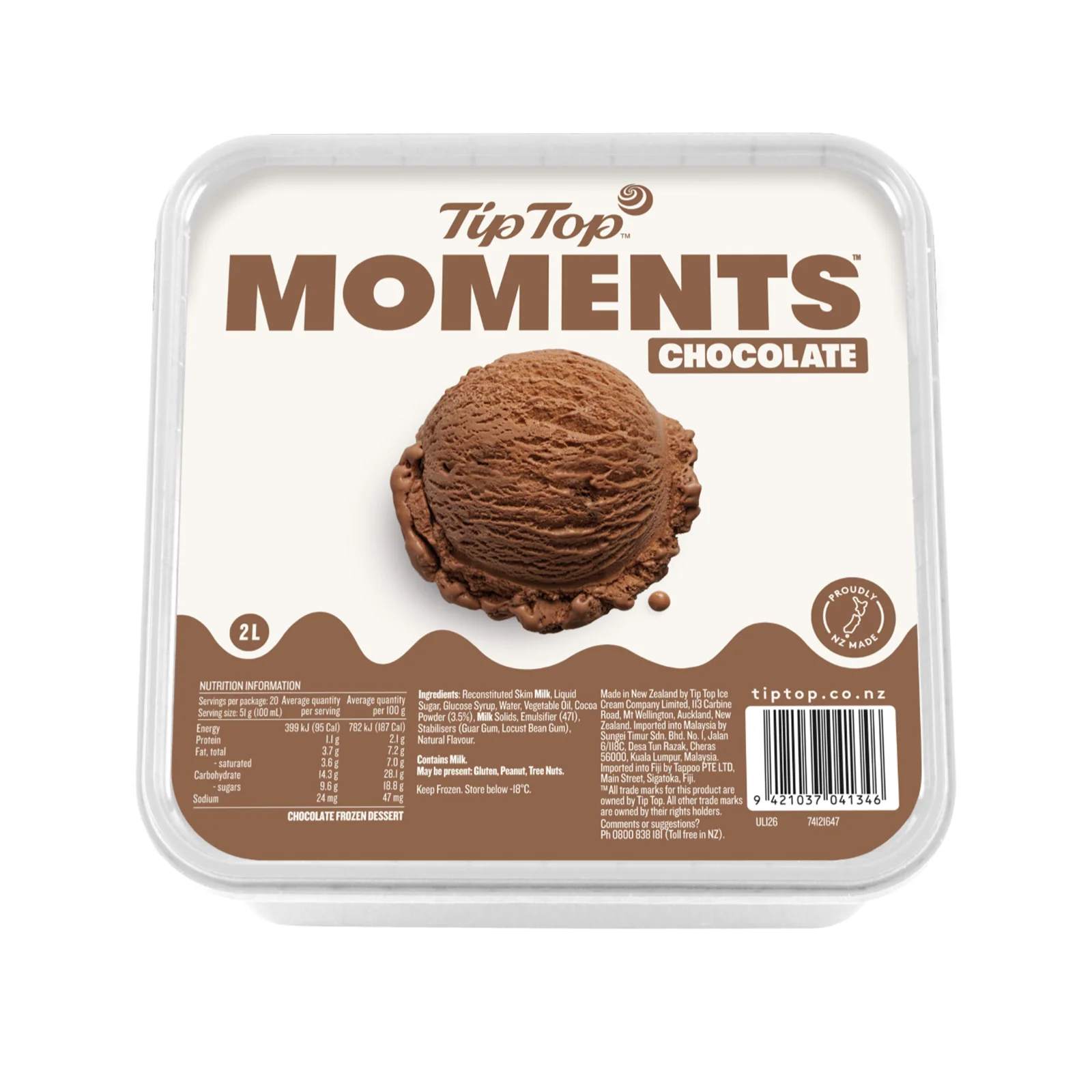 Tip Top Moments Double Chocolate Ice Cream 2L - Image 2