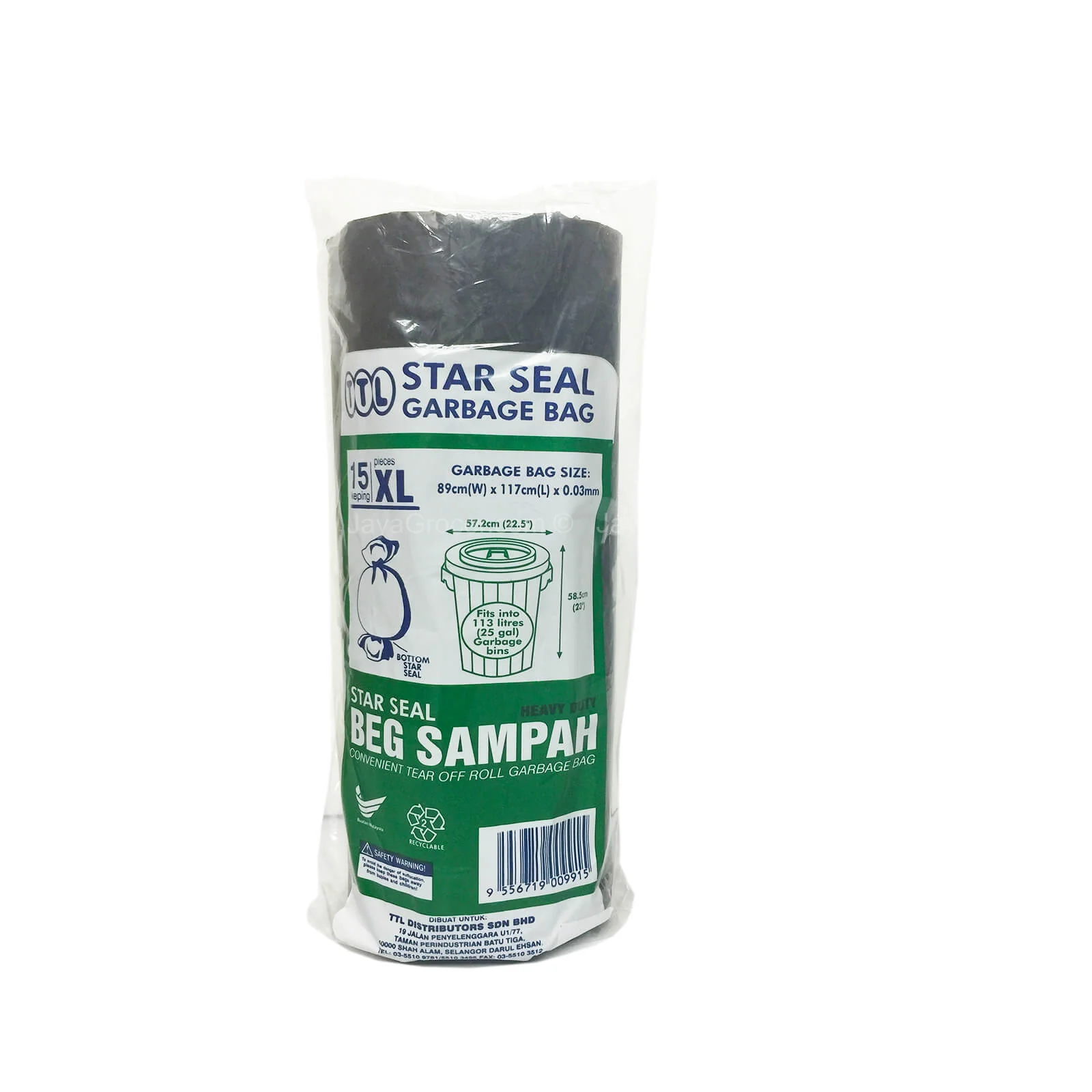 TTL Star Seal XL Garbage Bag 89 x 117cm 15pcs/pack - Image 2