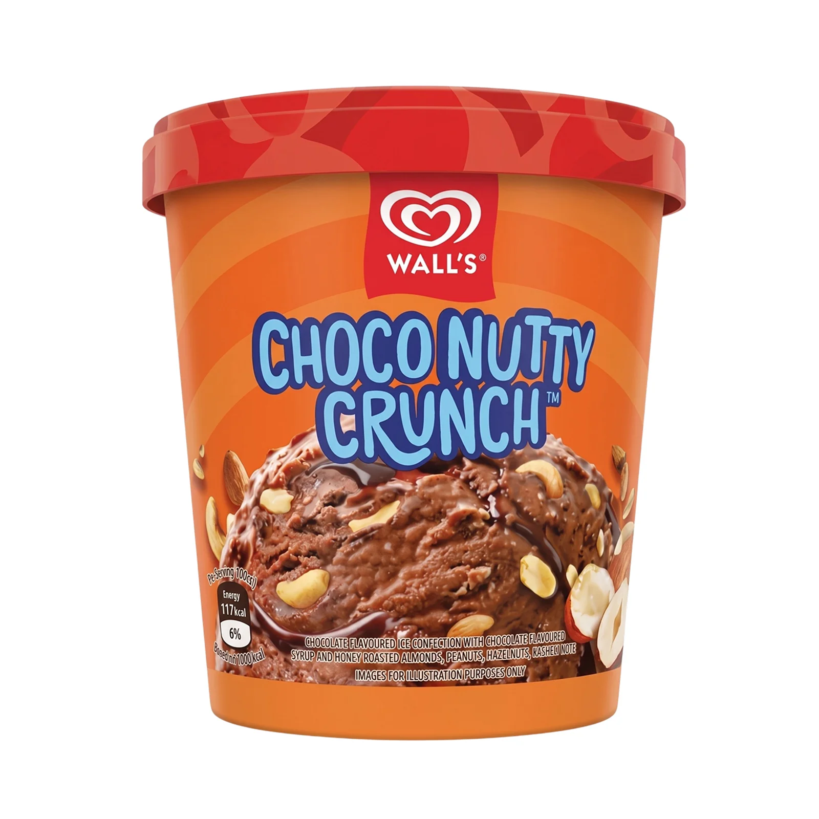 Walls Tub Choco Nutty Crunch Ice Cream 750ml - Image 2